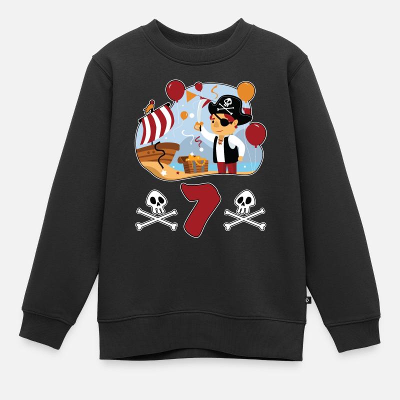 7 ans fun anniversaire d’enfant fun fun - Sweat Premium enfant bio - noir
