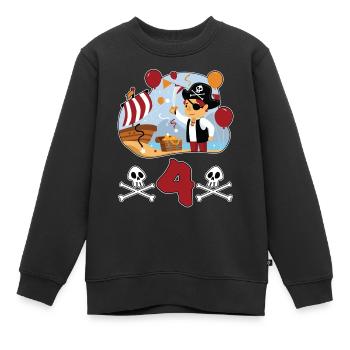 4 ans Fun Anniversaire d’enfant Fun - Sweat Premium enfant bio - noir - Devant - AI Model Kid Female (0cm)