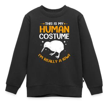 kiwi-oiseau kiwi - Sweat Premium enfant bio - noir - Devant - AI Model Kid Female (0cm)