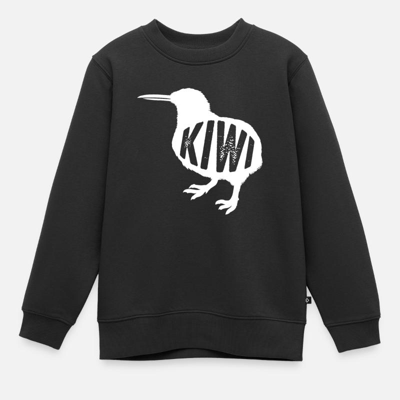 kiwi-vogel Kiwi Vogel - Kinder Premium Organic Sweatshirt - Schwarz