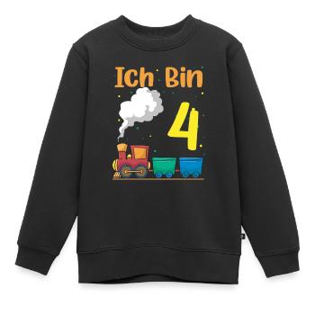 4. Geburtstag Junge Ich Bin Vier Jahre Alt Zug - Kinder Premium Organic Sweatshirt - Schwarz - Vorne - AI Model Kid Female (0cm)