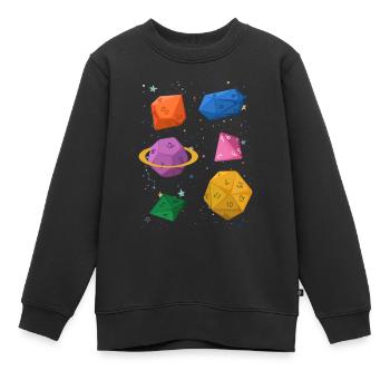 Gamer RPG Würfel Galaxy Geschenk - Kinder Premium Organic Sweatshirt - Schwarz - Vorne - AI Model Kid Female (0cm)