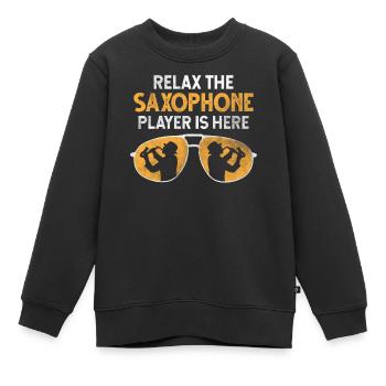 Blasmusik Saxophon - Kinder Premium Organic Sweatshirt - Schwarz - Vorne - AI Model Kid Female (0cm)