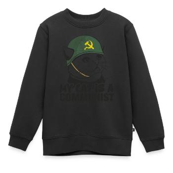 Mon chat est un communiste - Sweat Premium enfant bio - noir - Devant - AI Model Kid Female (0cm)