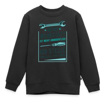 Heimwerker Meine Werkstatt Ist Nicht Unordentlich - Kinder Premium Organic Sweatshirt - Schwarz - Vorne - AI Model Kid Female (0cm)