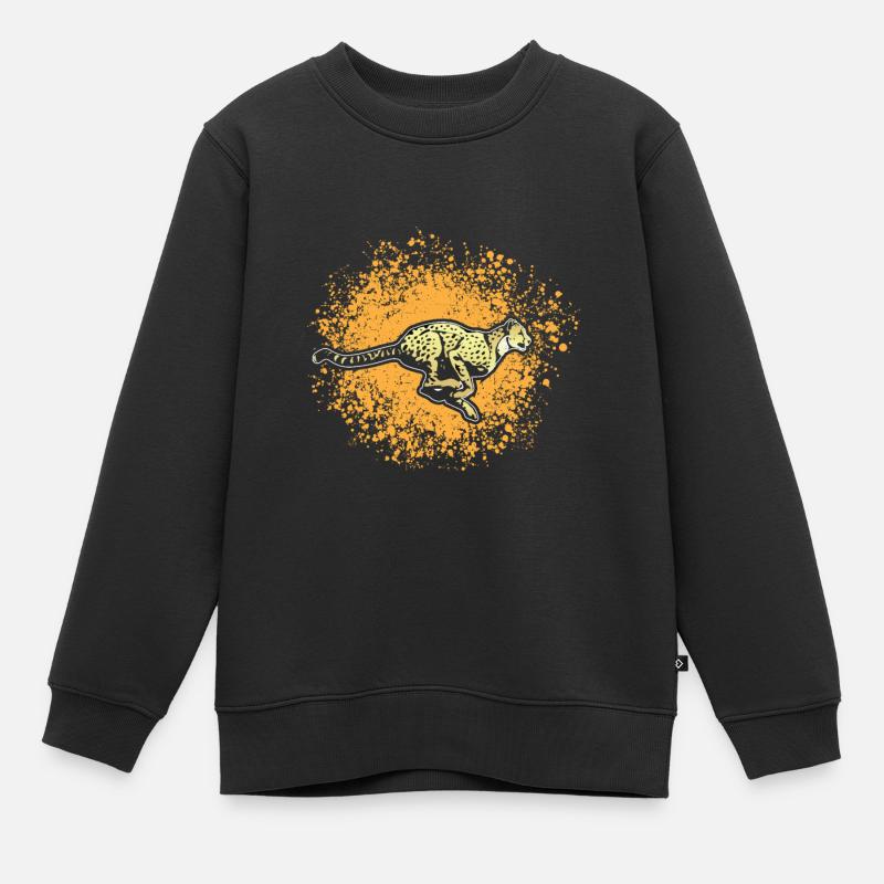 Gepard - Kinder Premium Organic Sweatshirt - Schwarz