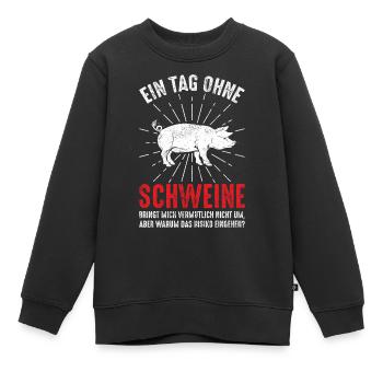 Schwein - Kinder Premium Organic Sweatshirt - Schwarz - Vorne - AI Model Kid Female (0cm)