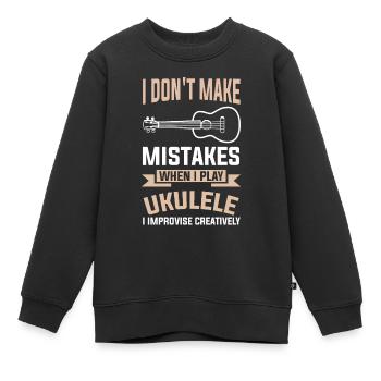 Ukulele Ukulelist Ukulelenspieler Musikverein - Kinder Premium Organic Sweatshirt - Schwarz - Vorne - AI Model Kid Female (0cm)