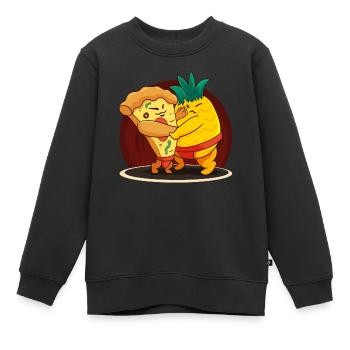 Drôle japonais Sumo Ananas Hawaiian Pizza Amer - Sweat Premium enfant bio - noir - Devant - AI Model Kid Female (0cm)