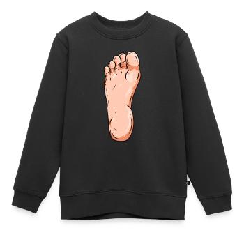 Fuß - Kinder Premium Organic Sweatshirt - Schwarz - Vorne - AI Model Kid Female (0cm)