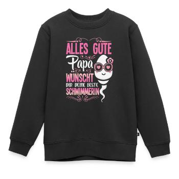 Alles Gute Papa wünscht dir dein bester Schwimmer - Kinder Premium Organic Sweatshirt - Schwarz - Vorne - AI Model Kid Female (0cm)