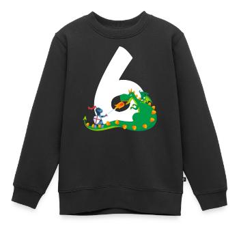 6. Geburtstag Ritter Burg 6 Jahre Drachen - Kinder Premium Organic Sweatshirt - Schwarz - Vorne - AI Model Kid Female (0cm)