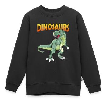Dinosaurier - Rex Dino Welt - Kinder Premium Organic Sweatshirt - Schwarz - Vorne - AI Model Kid Female (0cm)