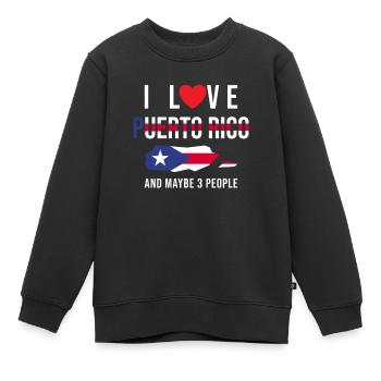 Porto Rico J'aime Porto Rico - Sweat Premium enfant bio - noir - Devant - AI Model Kid Female (0cm)