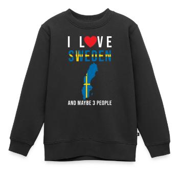 Schweden Ich liebe Schweden - Kinder Premium Organic Sweatshirt - Schwarz - Vorne - AI Model Kid Female (0cm)