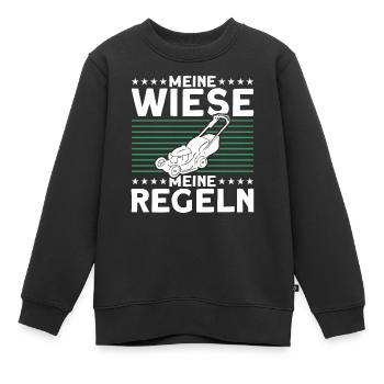 Wiese Rasen Rasenmäher - Kinder Premium Organic Sweatshirt - Schwarz - Vorne - AI Model Kid Female (0cm)
