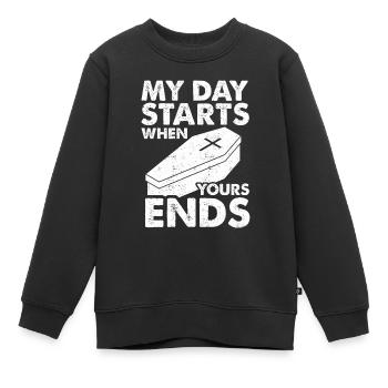 Bestatter Beerdigung Leichenwagen Bestatter - Kinder Premium Organic Sweatshirt - Schwarz - Vorne - AI Model Kid Female (0cm)