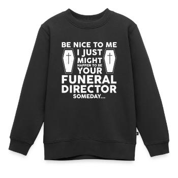 Bestatter Beerdigung Leichenwagen Bestatter - Kinder Premium Organic Sweatshirt - Schwarz - Vorne - AI Model Kid Female (0cm)