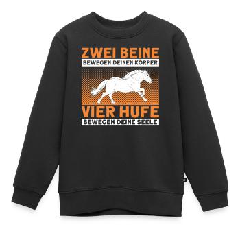 Reiten Reiter Haflinger Geschenk - Kinder Premium Organic Sweatshirt - Schwarz - Vorne - AI Model Kid Female (0cm)