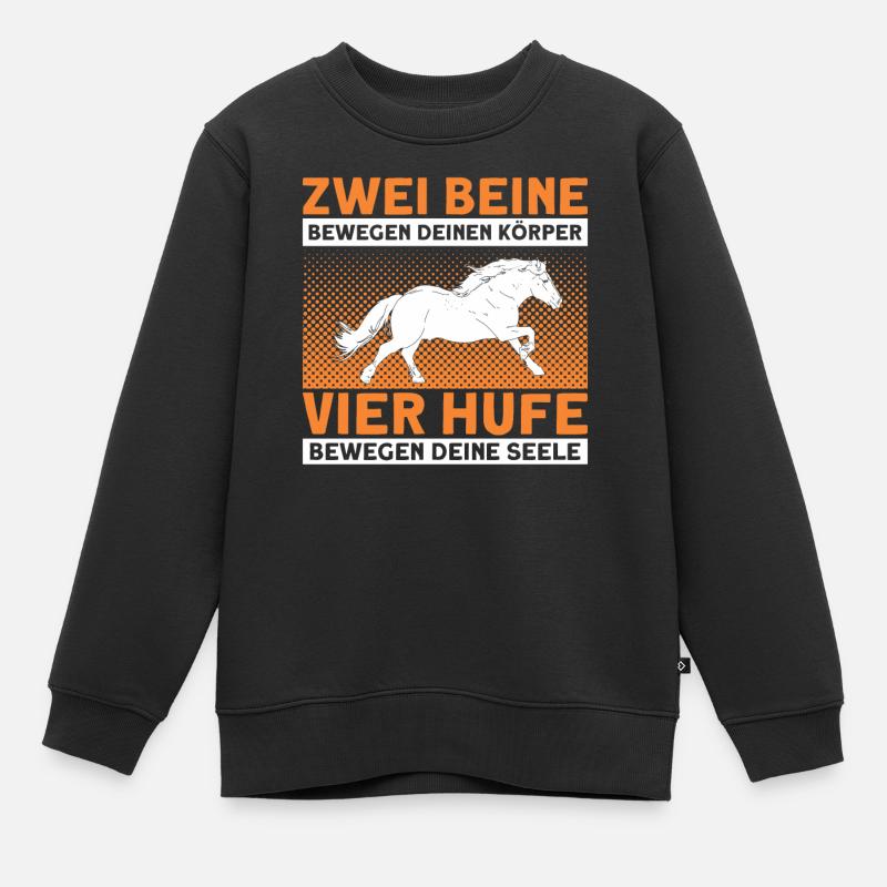 Reiten Reiter Haflinger Geschenk - Kinder Premium Organic Sweatshirt - Schwarz
