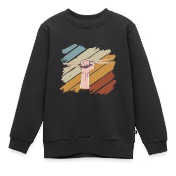 Batteries - Sweat Premium enfant bio - noir - Devant - AI Model Kid Female (0cm)