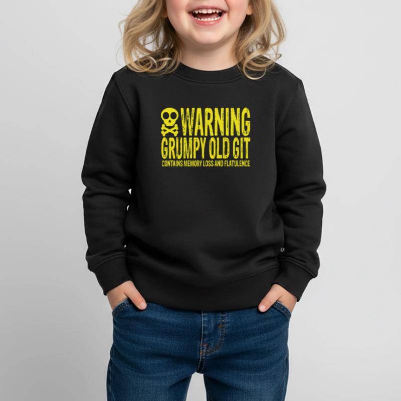 Warning Grumpy Old Git Kids Premium Organic Sweatshirt