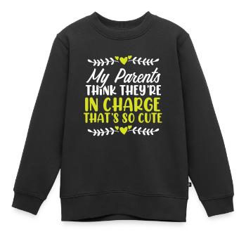 parents bébé - Sweat Premium enfant bio - noir - Devant - AI Model Kid Female (0cm)