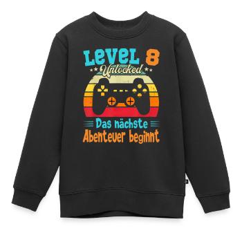 Gamer 8. Geburtstag Geburtstagsshirt Level 8 Jahre - Kinder Premium Organic Sweatshirt - Schwarz - Vorne - AI Model Kid Female (0cm)