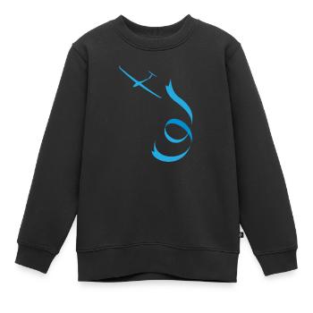 Segelflugzeug - Kinder Premium Organic Sweatshirt - Schwarz - Vorne - AI Model Kid Female (0cm)