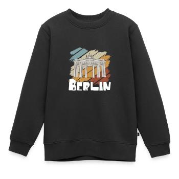 Berlin - Sweat Premium enfant bio - noir - Devant - AI Model Kid Female (0cm)