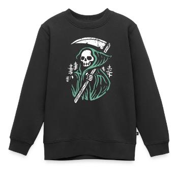 Sensenmann - Kinder Premium Organic Sweatshirt - Schwarz - Vorne - AI Model Kid Female (0cm)
