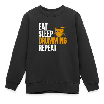 Batteur batteur Batteur Batteur Renque baguette de baguettes - Sweat Premium enfant bio - noir - Devant - AI Model Kid Female (0cm)