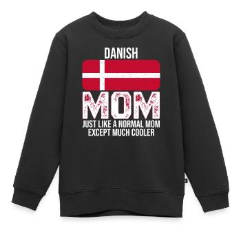 Danish Mom Denmark Flag For Mother's Day - Kinder Premium Organic Sweatshirt - Schwarz - Vorne - AI Model Kid Female (0cm)