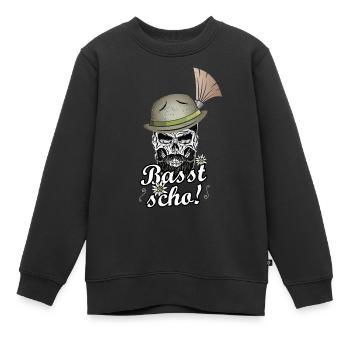Basst scho Bayern Grantler Bua Bayrischer Dialekt - Kinder Premium Organic Sweatshirt - Schwarz - Vorne - AI Model Kid Female (0cm)