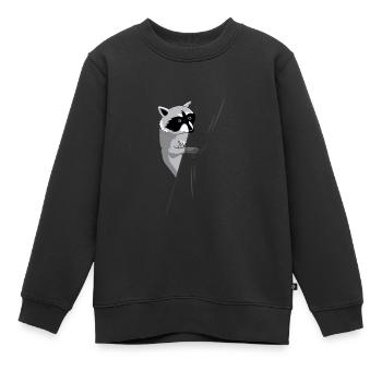Waschbär Panda Raccoon maskierter Bandit - Kinder Premium Organic Sweatshirt - Schwarz - Vorne - AI Model Kid Female (0cm)