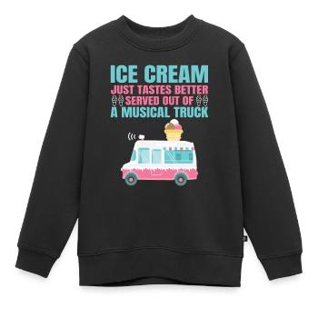Camion de glace glacier marchand de glace glacier glacier truck - Sweat Premium enfant bio - noir - Devant - AI Model Kid Female (0cm)