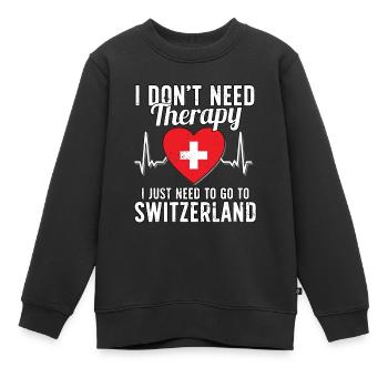 Switzerland flag I Swiss Souvenirs - Sweat Premium enfant bio - noir - Devant - AI Model Kid Female (0cm)