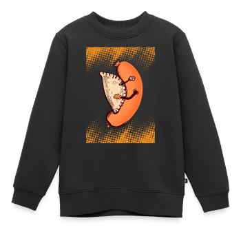 Pierogi KIELBASA Viande charcuterie raviolis - Sweat Premium enfant bio - noir - Devant - AI Model Kid Female (0cm)