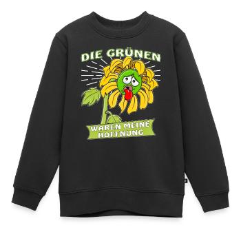 DIE GRÜNEN WAREN MEINE HOFFNUNG. - Kinder Premium Organic Sweatshirt - Schwarz - Vorne - AI Model Kid Female (0cm)