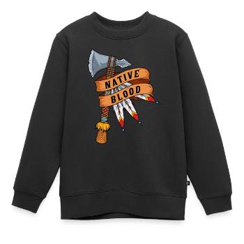 Indianer - Kinder Premium Organic Sweatshirt - Schwarz - Vorne - AI Model Kid Female (0cm)
