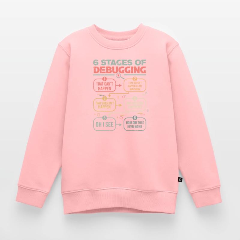 Programmierer Debugging 6 stages of debugging Kinder Premium Organic Sweatshirt