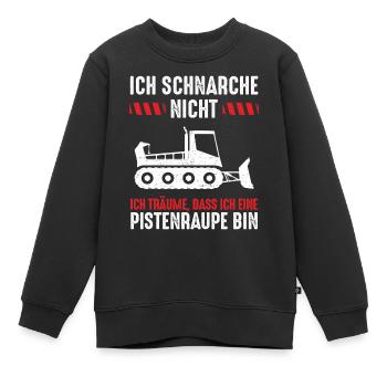 Ich schnarche nicht ich Pistenraupe - Kinder Premium Organic Sweatshirt - Schwarz - Vorne - AI Model Kid Female (0cm)