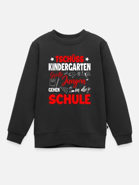 Schulanfang - Kinder Premium Organic Sweatshirt - Schwarz