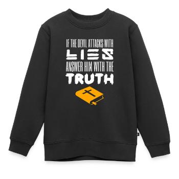 Jésus, Jésus, Jésus chrétien chrétien chrétien chrétien - Sweat Premium enfant bio - noir - Devant - AI Model Kid Female (0cm)