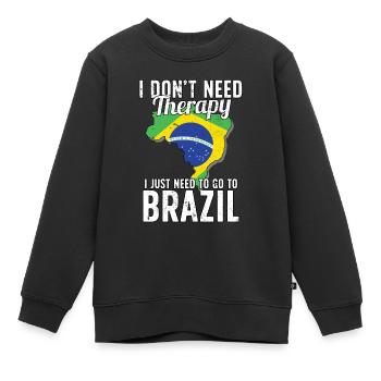 Brazil flag I Brazilian Souvenirs - Kinder Premium Organic Sweatshirt - Schwarz - Vorne - AI Model Kid Female (0cm)