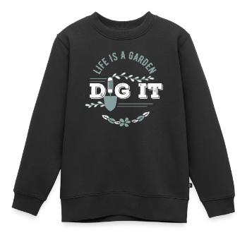 Bio Gartenarbeit, Bio Gartenarbeit Landwirtschaft, - Kinder Premium Organic Sweatshirt - Schwarz - Vorne - AI Model Kid Female (0cm)