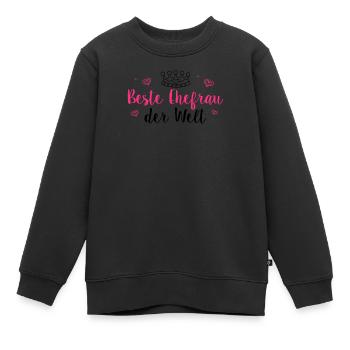 Beste Ehefrau der Welt - Ehefrau - Hochzeitstag - - Kinder Premium Organic Sweatshirt - Schwarz - Vorne - AI Model Kid Female (0cm)