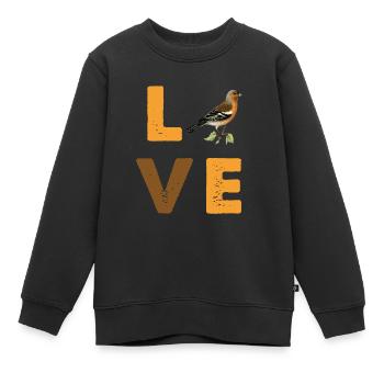 Pinsons oiseaux oiseaux oiseaux oiseaux - Sweat Premium enfant bio - noir - Devant - AI Model Kid Female (0cm)