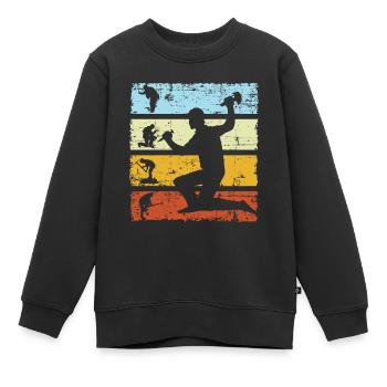 Retro Vintage Geologist Geology Stone Sunset - Kinder Premium Organic Sweatshirt - Schwarz - Vorne - AI Model Kid Female (0cm)