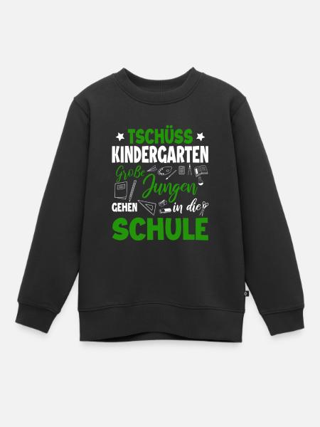 Schulanfang - Kinder Premium Organic Sweatshirt - Schwarz